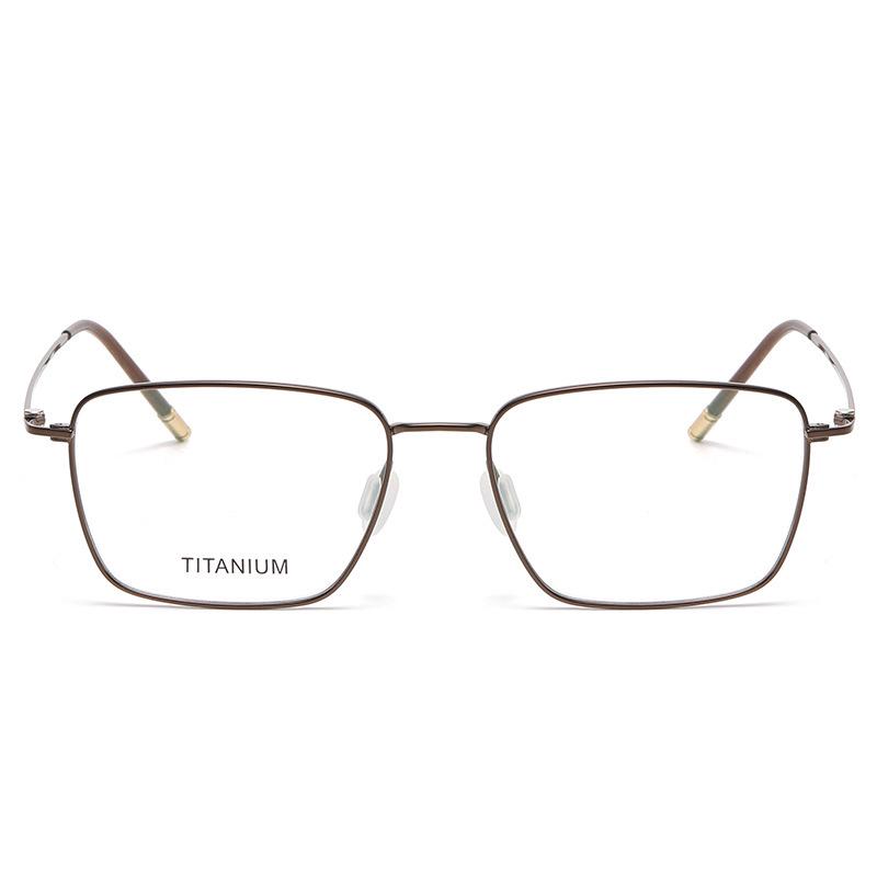 Autumn 8501 Pure Titanium Unisex Retro Square Anti-Blue Light Glasses with Myopia/Plano Lenses.