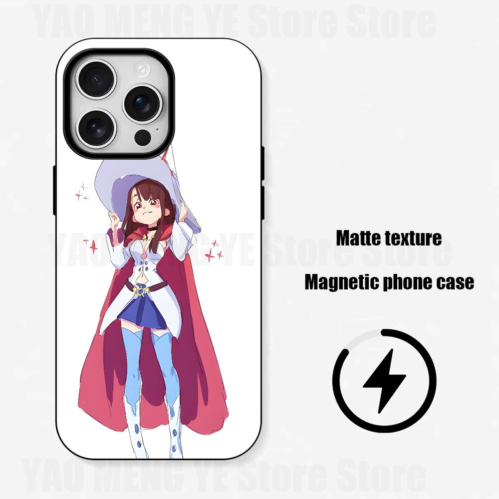 

Little Witch A-Academia Frosted Silicone For Phone Case For Iphone 11,12,13,14,15,16,17 Pro Max X Wireless Magnetic Bumper Cover iPhone13mini