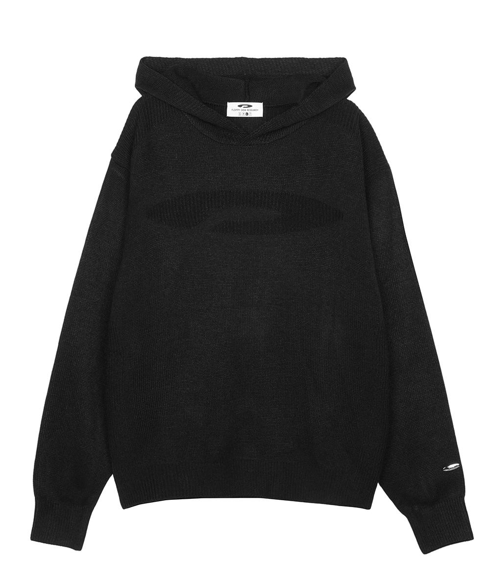 Fdr Varigated Logo Plain Hood Knit Black S(Woman)