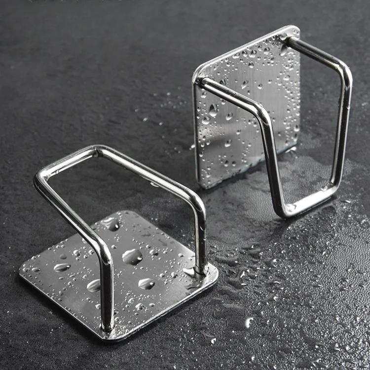 304 Edelstahl Schwammhalter Küchenspüle Organizer für Scheuerschwämme Spültücher Abtropfgestell Selbstklebende Tragbare Halter