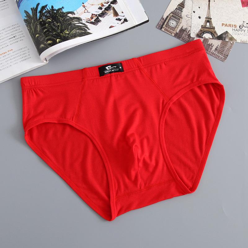 

Мужское треугольное нижнее белье дышащее больших размеров однотонное со средней высокой посадкой 2XL красный