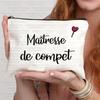 French Thank You Maîtresse Print Travel Cosmetics Bag Lipstick Bag Pencil Case Pouch Bags for Women Back To School Gift