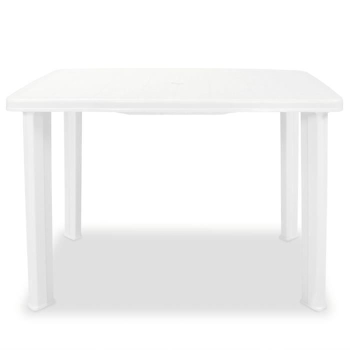 Table de jardin - vidaXL - 101 x 68 x 72 cm - Plastique - Blanc - Résistante aux intempéries