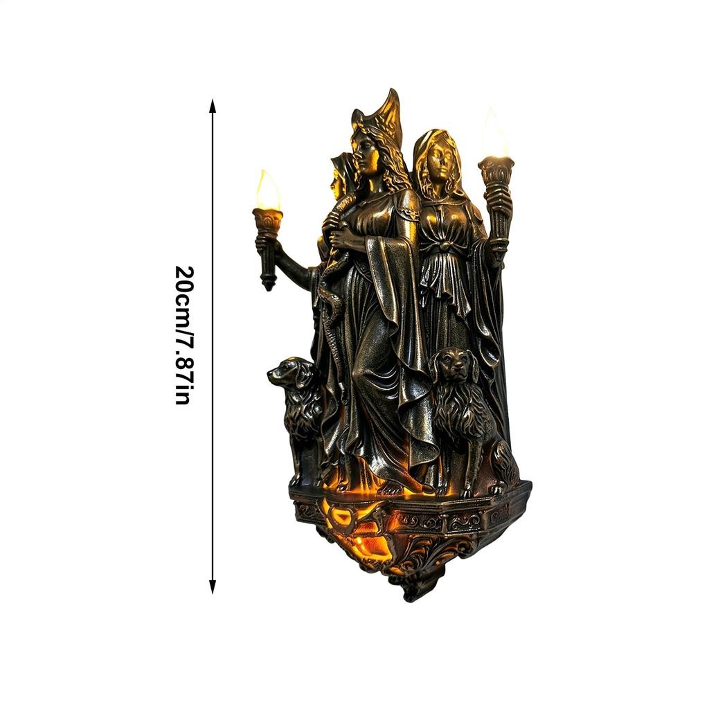 Sculpture Wall Sconce Decorative Gothic Statue Light Vintage Statue Wall Lamp Light Decorative for Bedroom Living Room Hallway