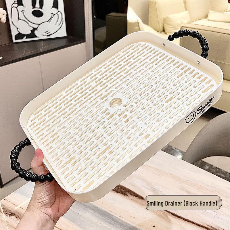 Qianxing Plastic Double-Ear Smiling Drain Cake Dessert Tray