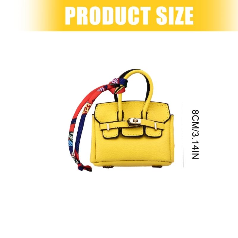 Mini Wireless Earbuds Case Organiser Key Holder Charm Faux Leather Keyring Pouch Various Vibrant Color Choice