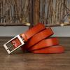 Women's Belt Stylish Simple and Versatile Genuine Leather Made Korean Trendy First Layer Pure Cattlehide Jeans Belt Women