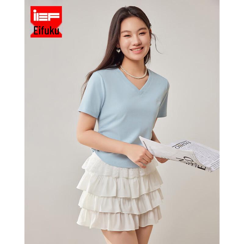 IEF 2025 Summer Embroidered Slimming T-Shirt M