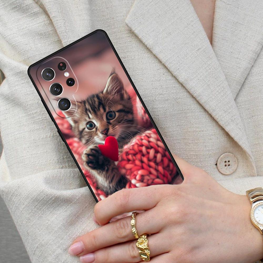 Cute Cat Animal SOFT Cell Phone Case for Samsung Galaxy S26 Ultra S25 S24 S23 S22 S21 S20 Note10 Cover