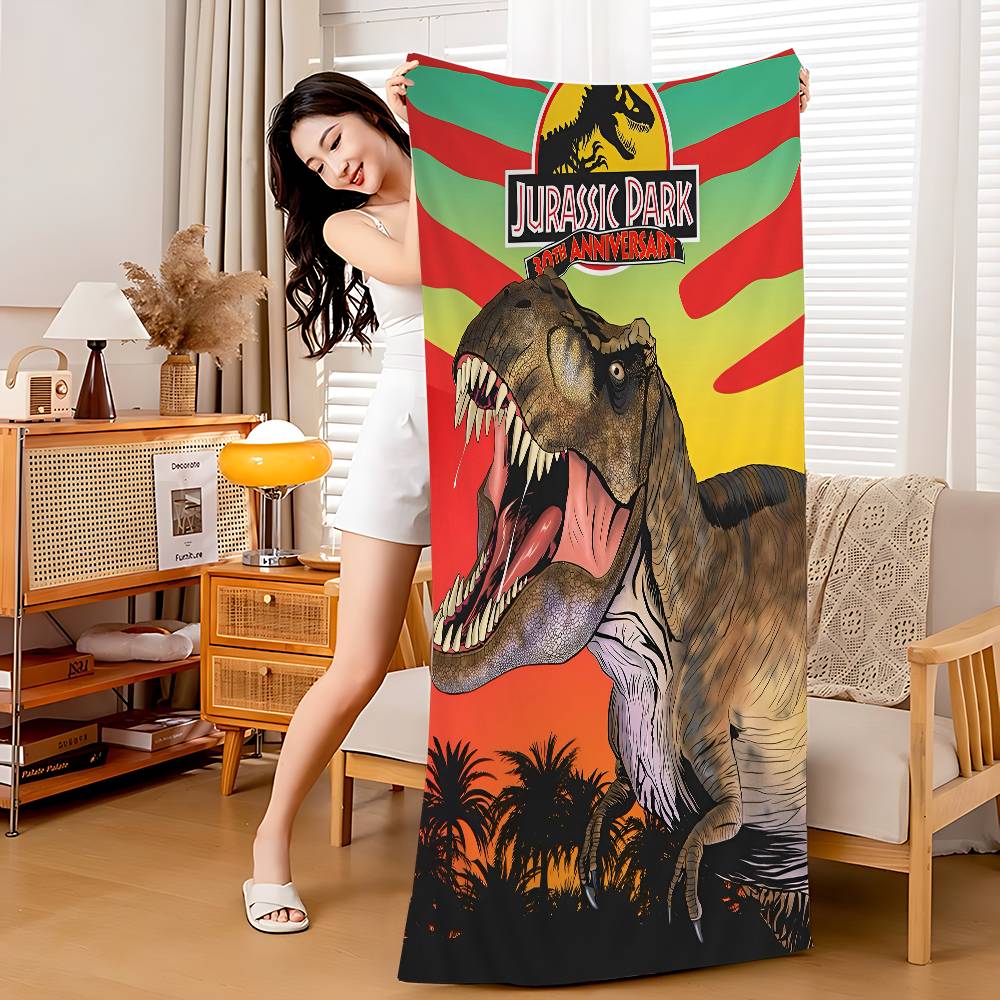 J-Jurassic W-World Movie Microfiber Printed Beach Towel Mountain Climbing Yoga Beach Swimming Running Absorbent Soft Towel