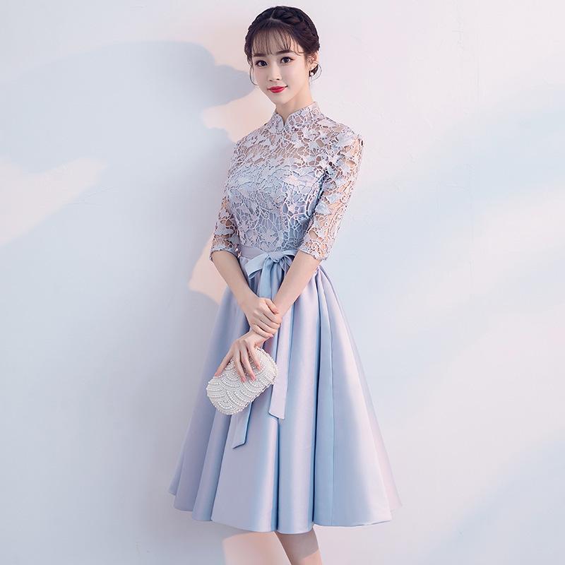 Small Evening Dress, New Dignified and Elegant Medium and Long Party Party Chinese Bridesmaid Dress