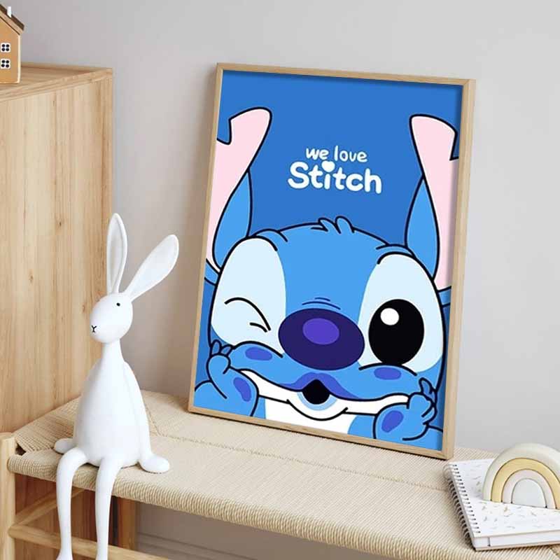 Disney Diamond Painting Stitch Cute Winking Illustration Wall Decoration Full Diamond Cross stitch DIY Gift Home Decoration