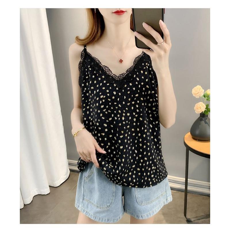 Lace Sleeveless Camisole Women's New Summer Loose Collar Bottoming Top Trendy