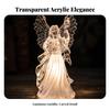Angel Figurine Acrylic Decor Clear for Bedside Table, Holiday Display