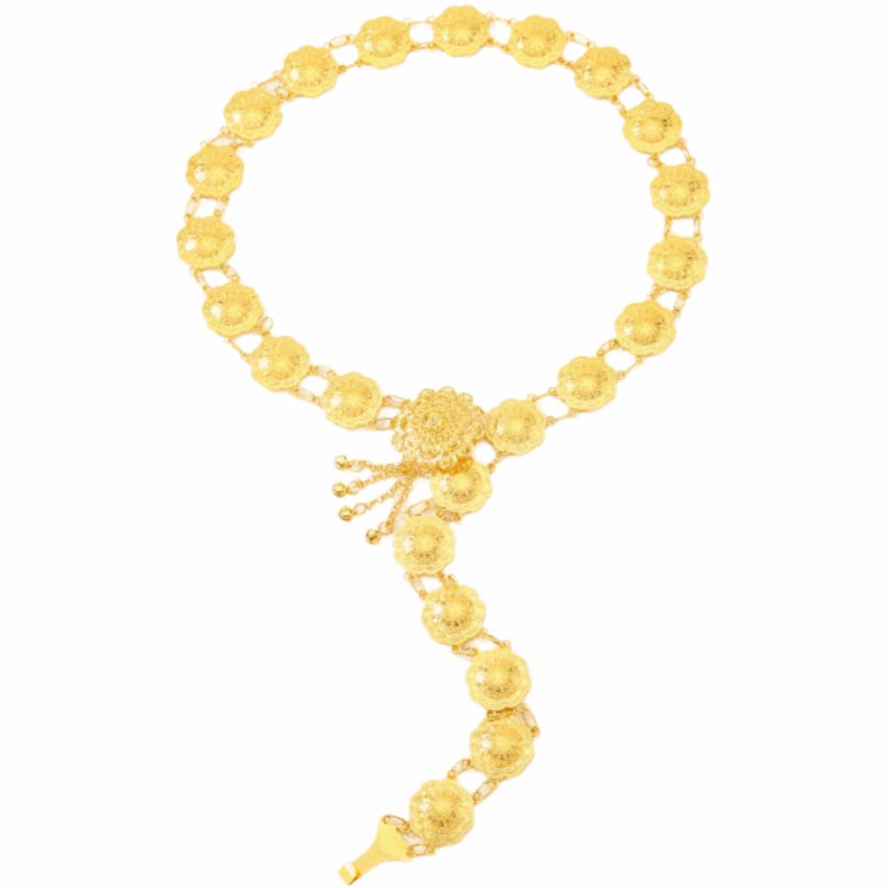 Vintage Water-Sprinkling Festival Waist Chain Golden Zinc Zinc Alloy Hollow Out Belt  Gypsy Style