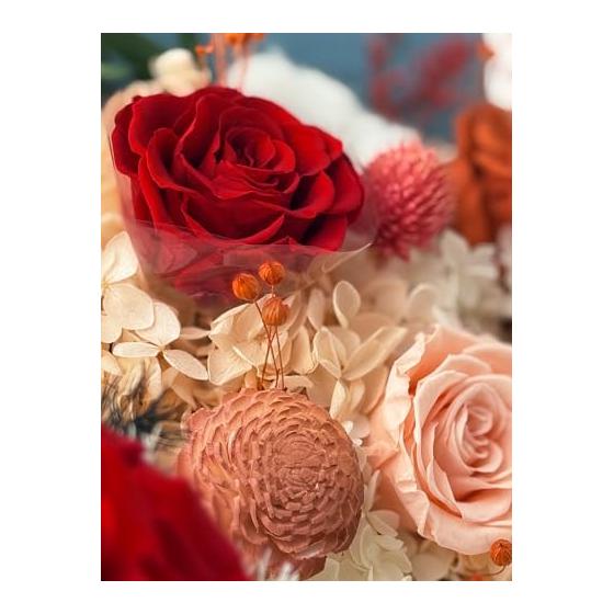 Fiorifiore Mother's Day Preserved Flower Bouquet, 3-Wheel Rose Bouquet, Free Standing, Gift Box Included, Perfect as a Birthday, Wedding Gift,