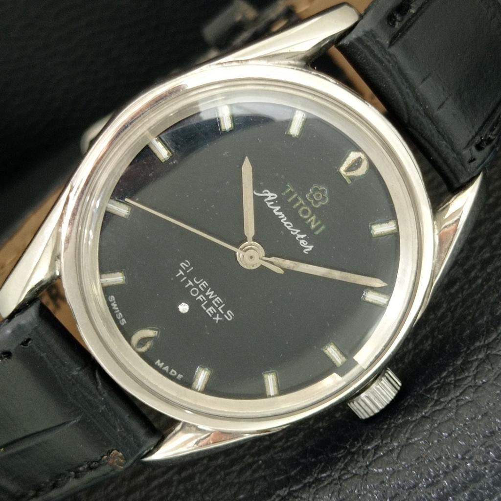 

ВИНТАЖНЫЕ МУЖСКИЕ ЧАСЫ TITONI AIRMASTER TITOFLEX SWISS С РУЧНЫМ ЗАВОДОМ ЧЕРНЫЕ a705117-1