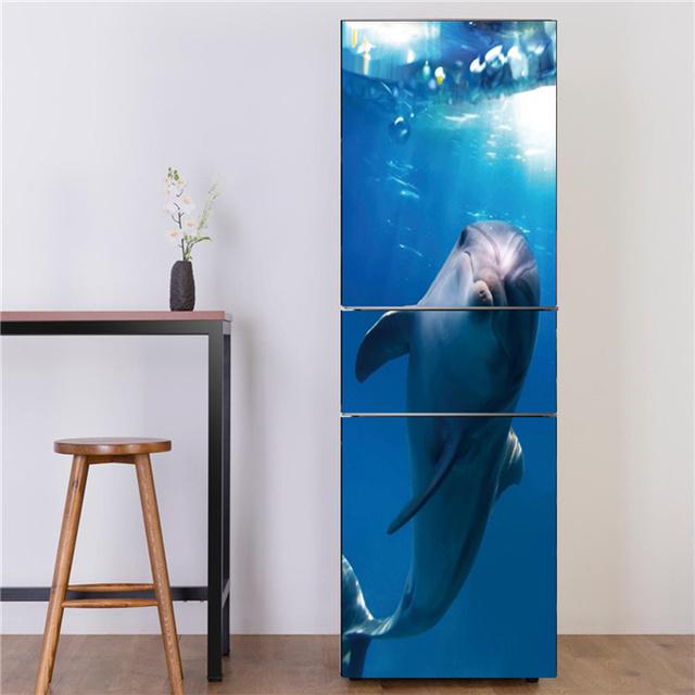 Underwater World Fish Sticker For Fridge Door Adhesive Waterproof Furniture Decoration Poster Wall Decal Kids Room Home Decor