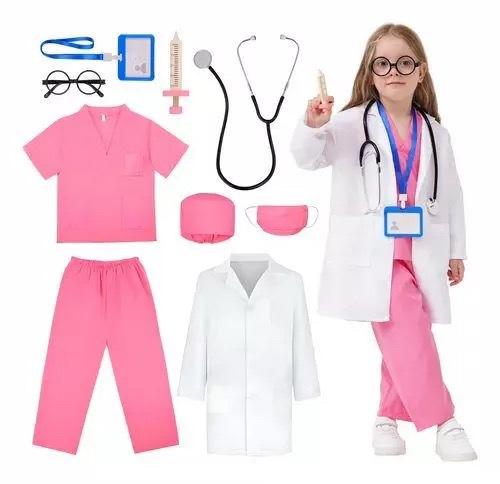 Children Doctor Role Play Set White Coat Nurse Costume Dress Up Pretend Play Toy