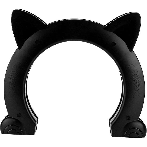 Cat Door, ABS Material Dog Gate for Interior Exterior for Window for Household Doors (Black)