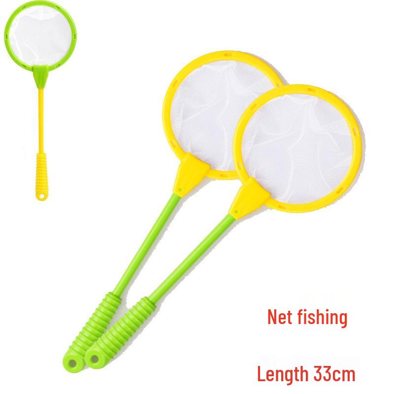 Summer Kids' Magnetic Fishing Toy Set with Net Bag & Scoop