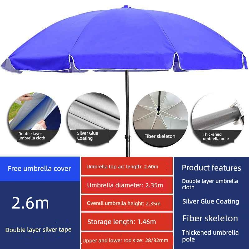 Outdoor Beach Parasol, Sun Umbrella, Large Commercial Umbrella for Shop Stalls, Waterproof and Sun-Protective Umbrella, Patio Umbrella, Canopy