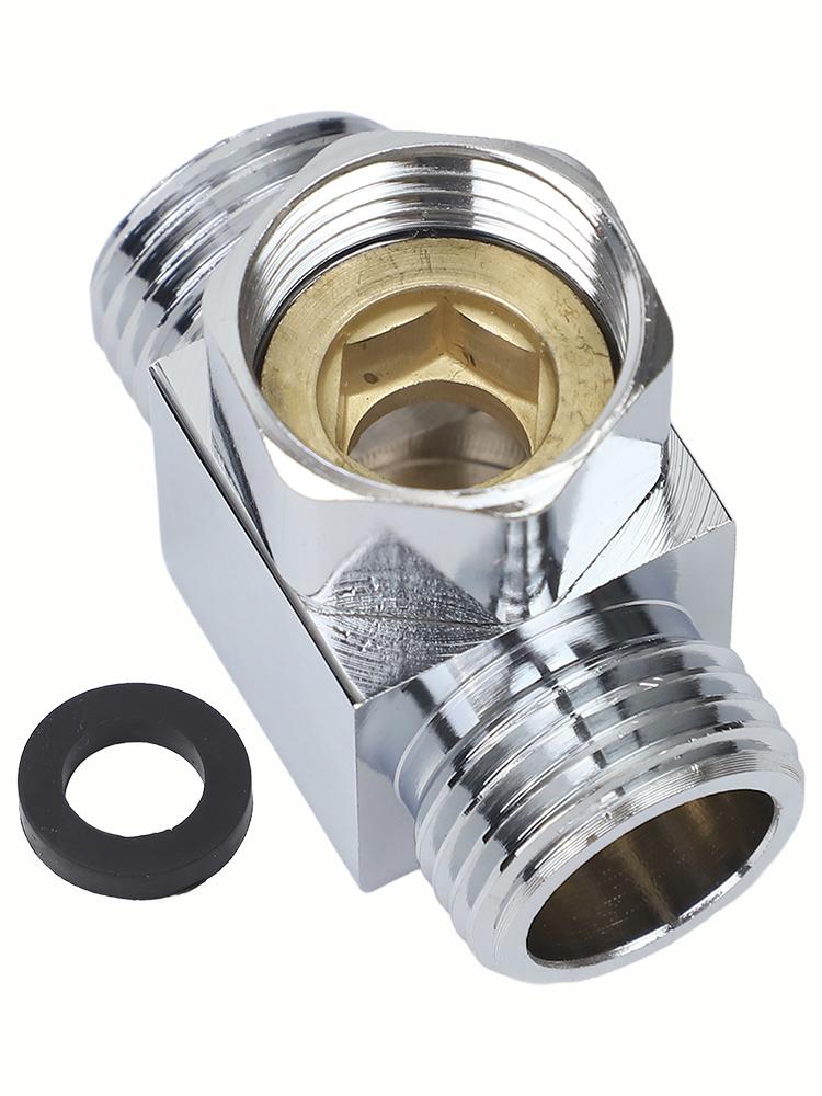 3-Way G1/2 Outlet Brass Shower Diverter Valve T-Adapter Shower Hose Tap Splitter Faucet Tee Connector Valve Tool Faucet China Mainland