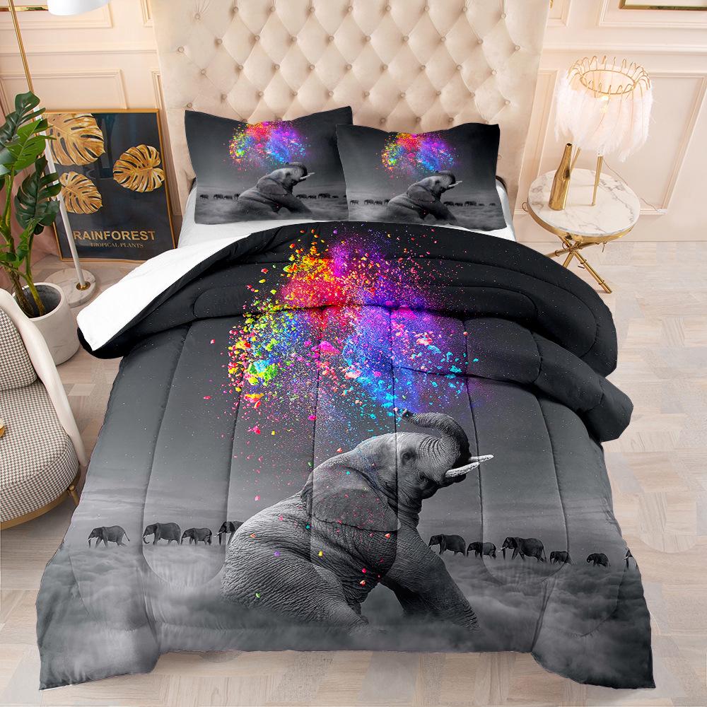 

Digital Printing Animal Cat Wolf Elephant Series Three-Piece Bedding 90*190