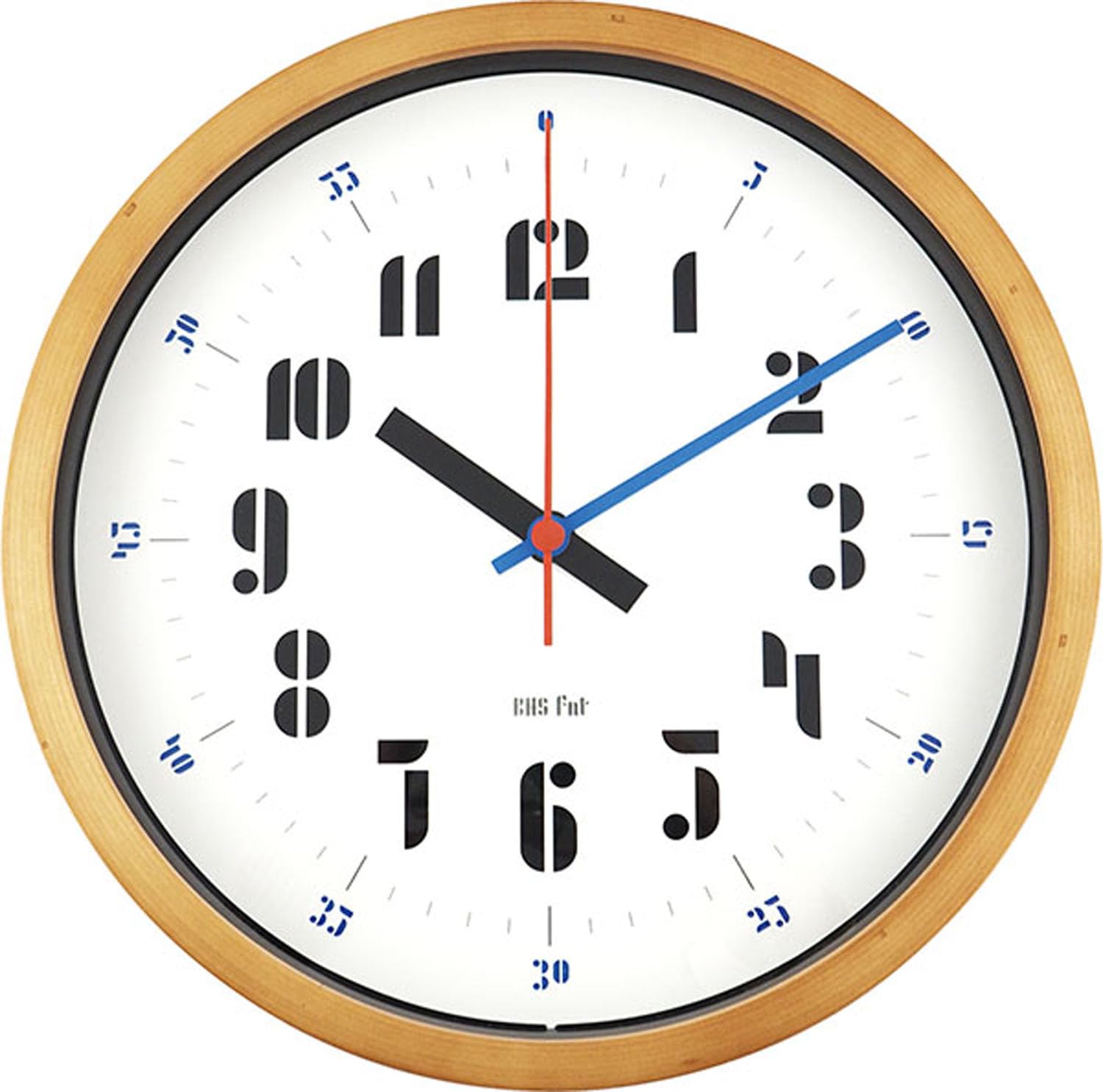 

El Commune Bauhaus Fonts Wall Clock Joschmi Blue WCL-003