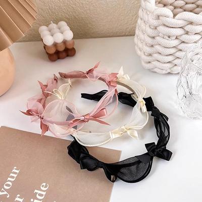 Fiyonklu Saç Bandı Prenses Mizaç Basit Saç Aksesuarı Dantel Tül Saç Bandı Kadınlar Kızlar İçin Saç Çemberi Saç Aksesuarı