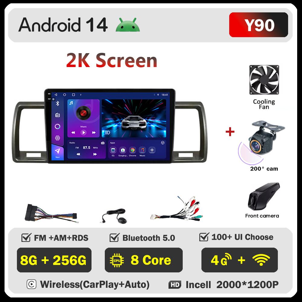 Car Multimedia Player For Toyota Hiace 2010 2011 2013-2018 Car Radio Player Intelligent Car Systems GPS Navigation Android 14