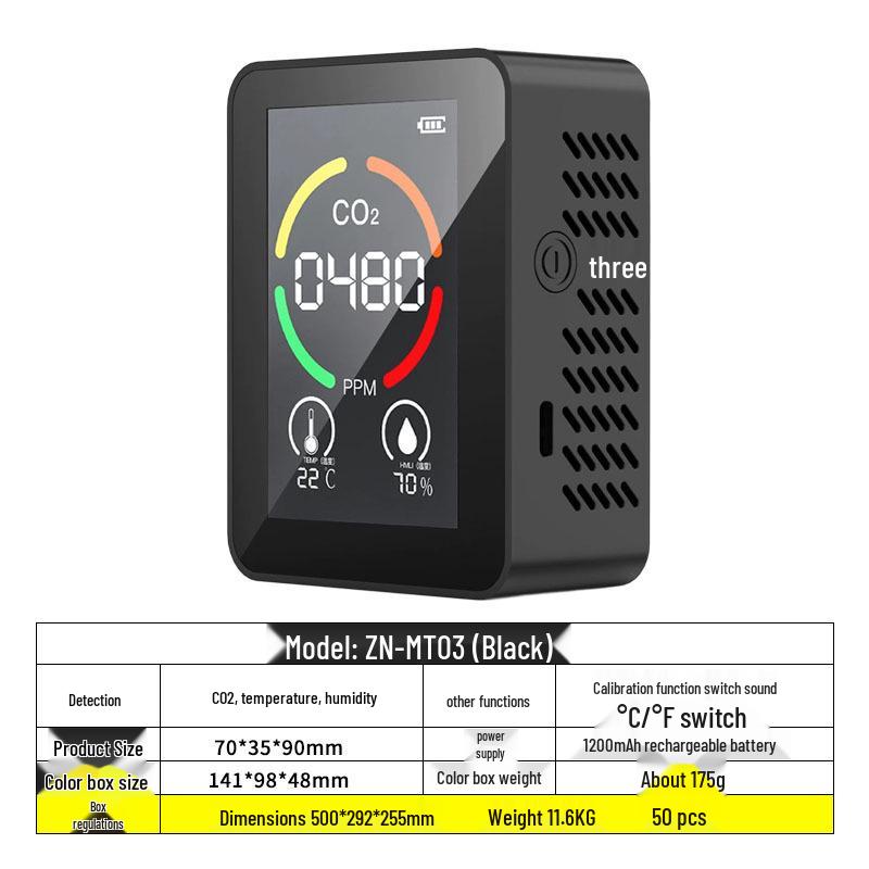 Портативный детектор качества воздуха на формальдегид, CO2 и TVOC