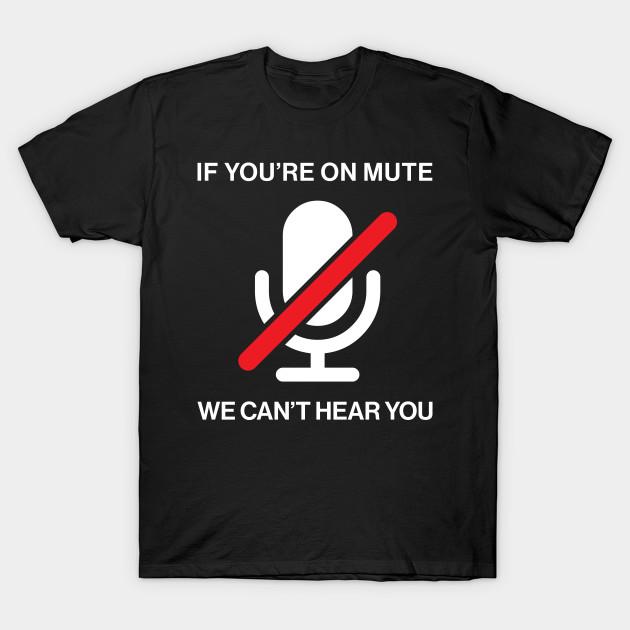 Men Black Print T-shirt If You Re On Mute No-Cut Transfer Paper Print Cotton Tshirt 3XL чёрный