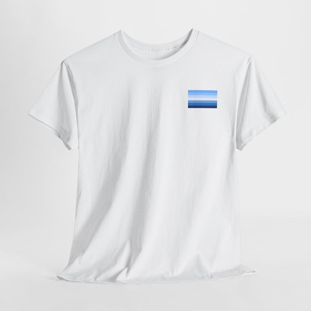 Gay Men's Pride Flag Unisex Tshirt Tops Tee, LGBT LGBTQ Men's Pride Shirt, Blue Azure