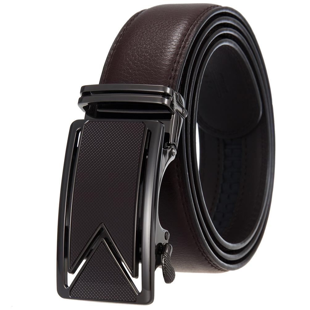 Men'S Belt Two-Layer Cowhide Automatic Buckle Belt, Business Belt Ly180-242-1