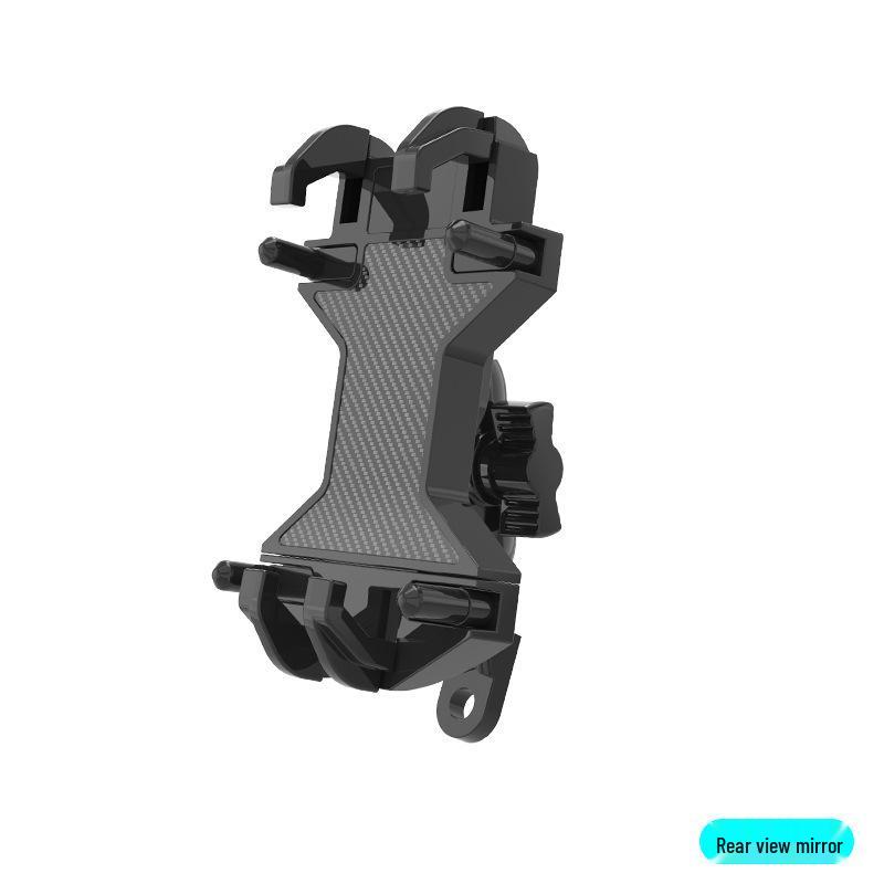 Motorcycle Phone Navigation Silicone Shock Absorption Holder with U- and Y-shaped Brackets