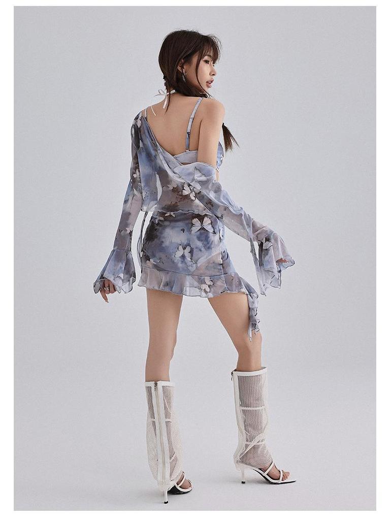 Trendy Tie-Dye Four-Piece Women's Bikini with Tummy Control - Hot Selling, Sexy, and Slimming Beachwear