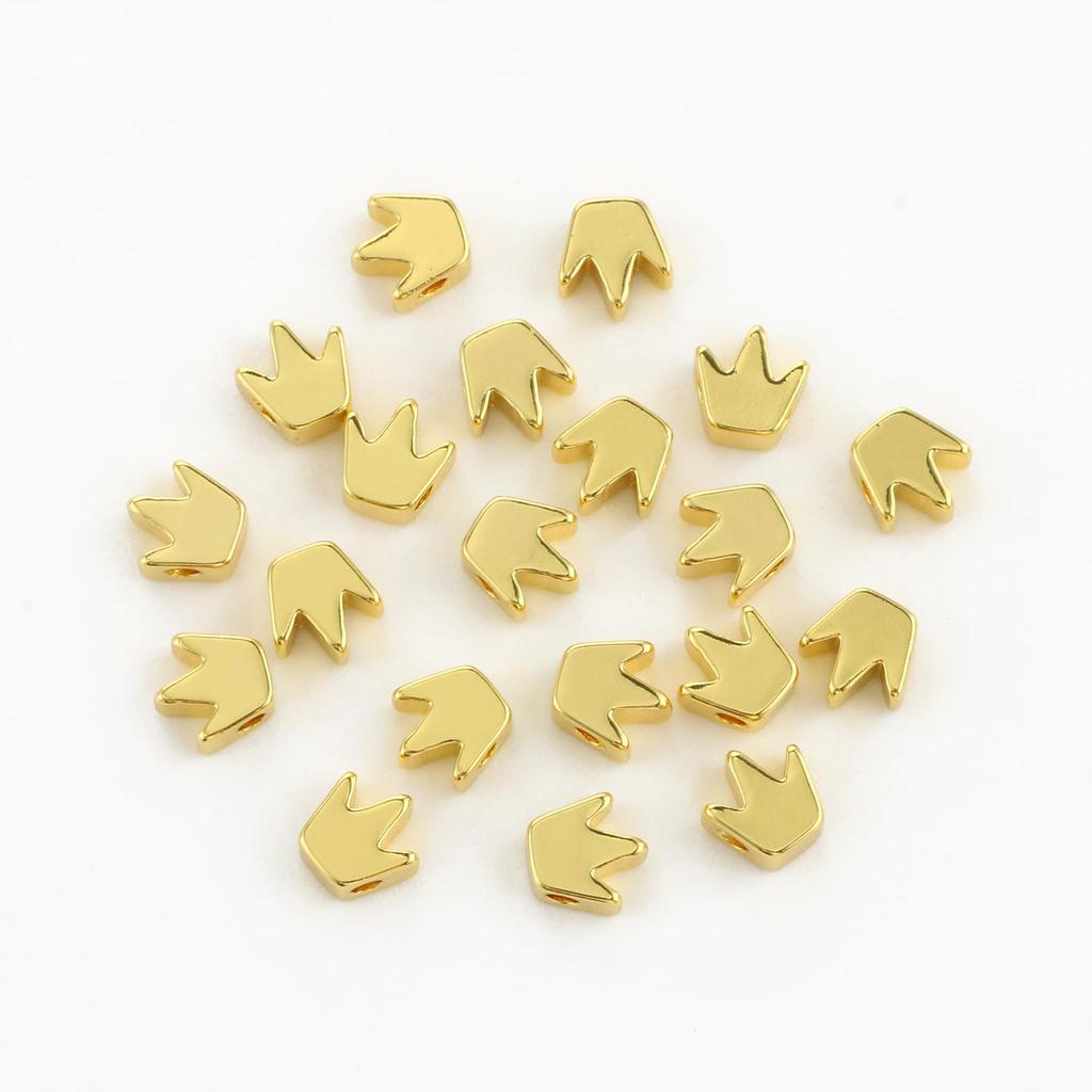 10pcs Copper Beads Charms Cross Heart Star Moon Beads Plated Crafts Color Retention Beads for Jewelry Making Diy Bracelet Necklace