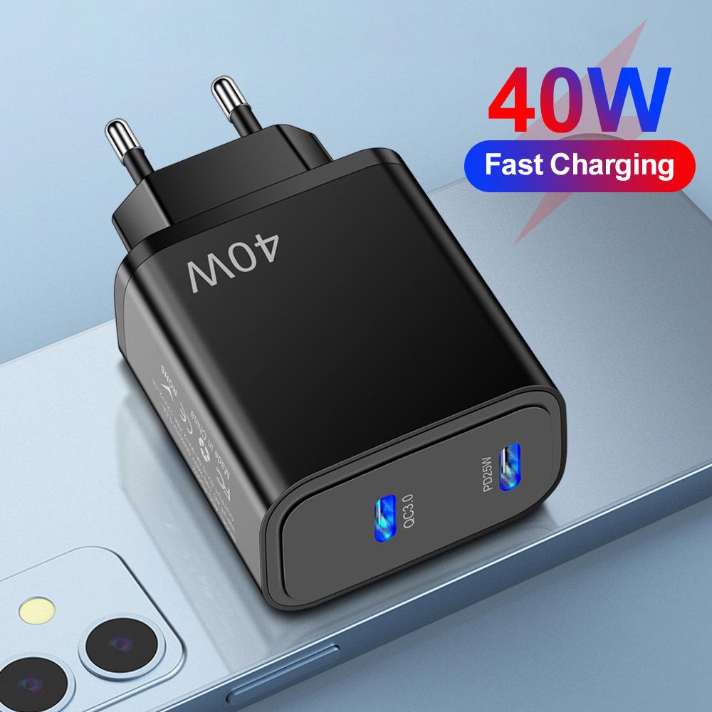 Dual PD Type-C Fast Phone Charger for Travel