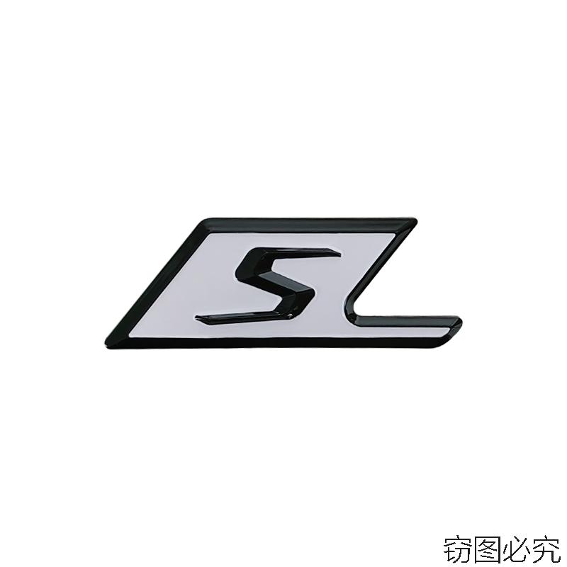 S kurzes Emblem Kofferraumaufkleber für Umrüstung AMG Logo C63 E63S S Logo Heck Heck SAMG Autoaufkleber Dekorationsaufkleber