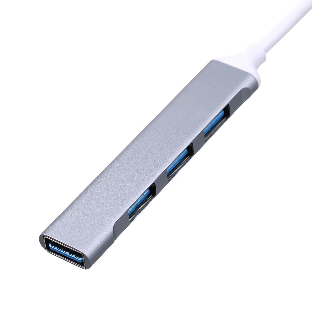 Концентратор Type-C Адаптер типа C «папа-гнездо» USB Концентратор 4-в-1 из алюминиевого сплава с портами USB2.0/USB3.0