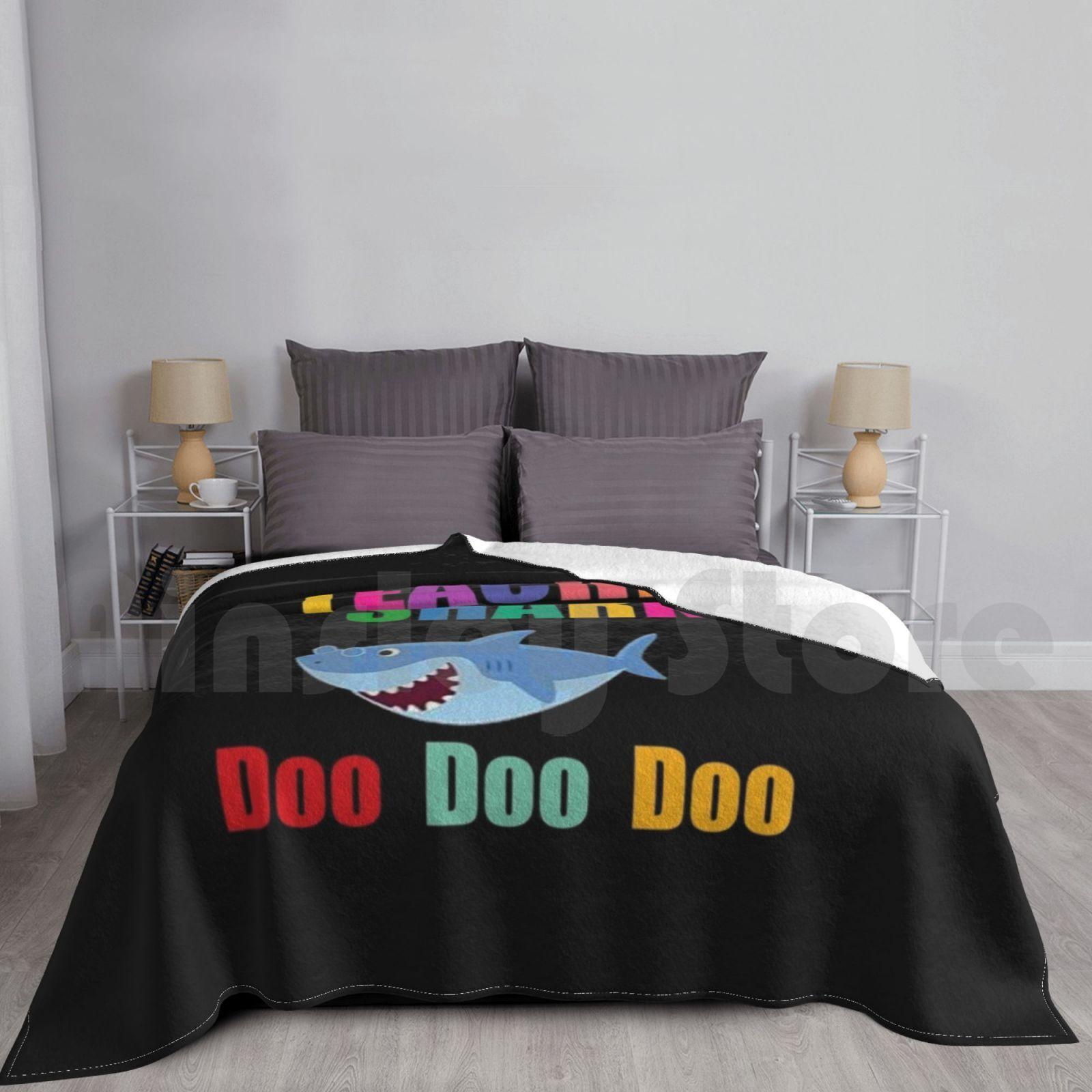 Teacher Shark Doo Doo Doo Blanket Fashion Custom Eacher Maker Doo Doo Doo Doo Doo Doo Doo Size: 75*100cm, Weight: 230 GSM