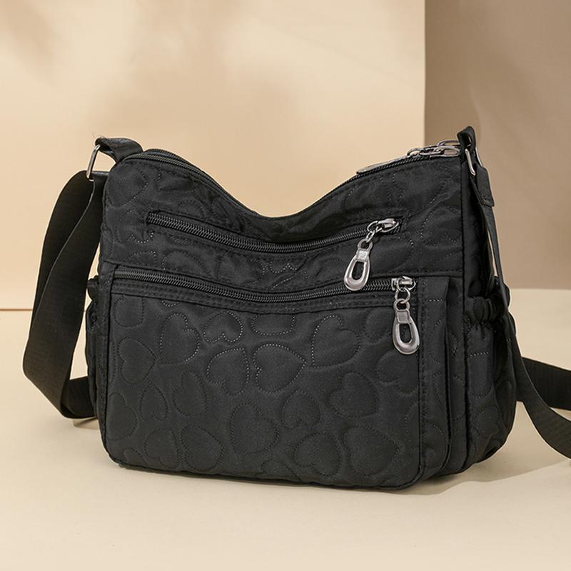 Women's Crossbody Bag Multi-Compartment Middle-Aged and Elderly Shoulder Bag Solid Color Mother Bag