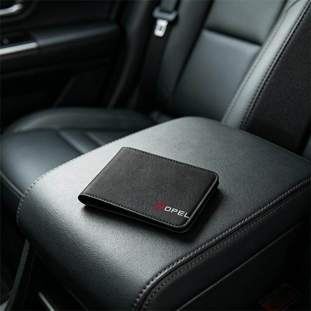 Q1021For Opel OPC Astra K Vectra Corsa Zafira Insignia Mokka Car Styling Driver License Cover Storage Bag Wallet Credit Card Holder