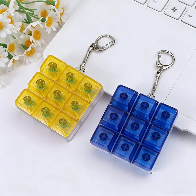 Hot 9 Keys Mechanical Keyboard Axis Tester Finger Keyboards Key Toy Stress Relief Fidget Button Toys Keycap Keychain Gift