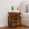 Nightstand with LED Lights Smoked Oak Finish 35 X 39 X 55 Cm