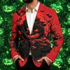 Men's Corduroy Business Casual Jacket with Halloween Print
