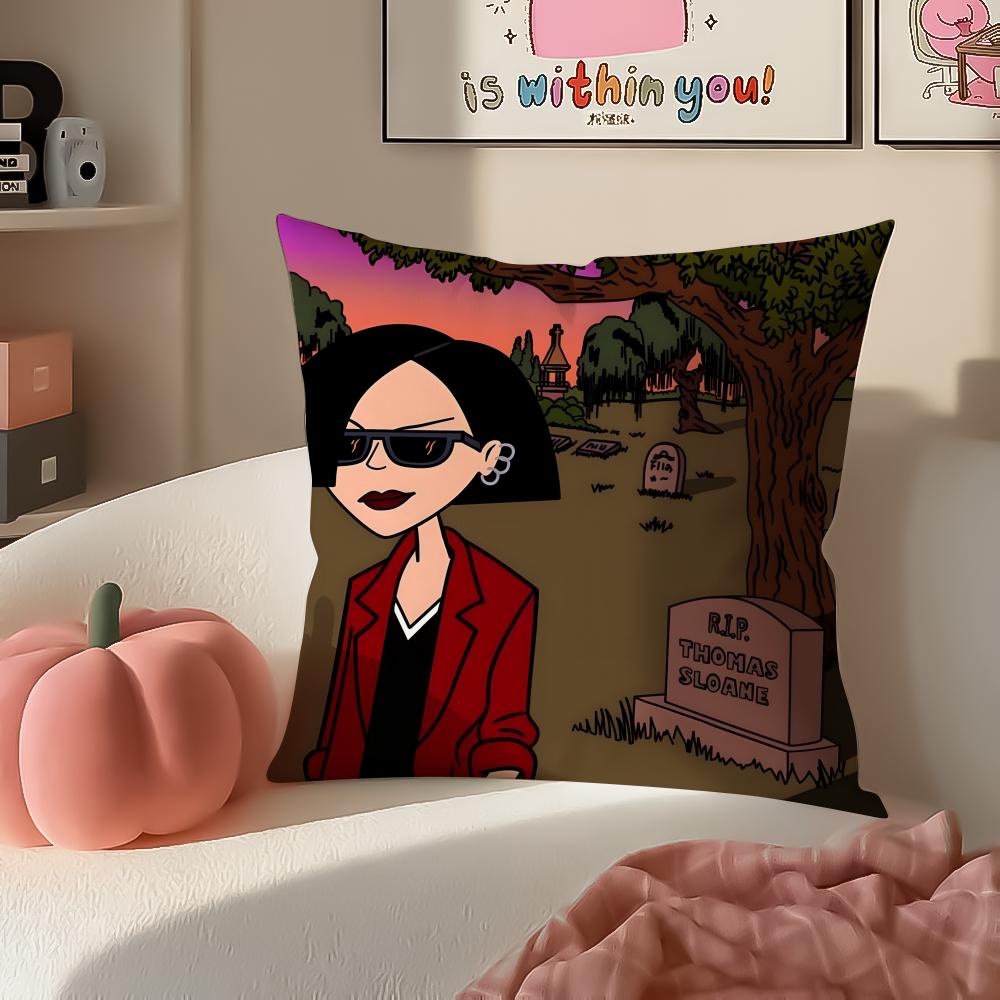 Witty Satirical American Cartoon DDaria Cushion Cover Pillowcase Short Plush Invisible zipper Room Sofa Cushion Cover