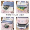 Middle School Boys and Girls School Bags Fashion Canvas Color Blocked Primary Student Backpack 5 Pcs Set Satchel with Tutoring Bag