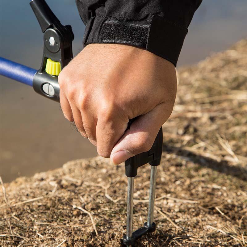 Grsaed Detachable Stainless Steel Fishing Rod Stand with Ground Insert